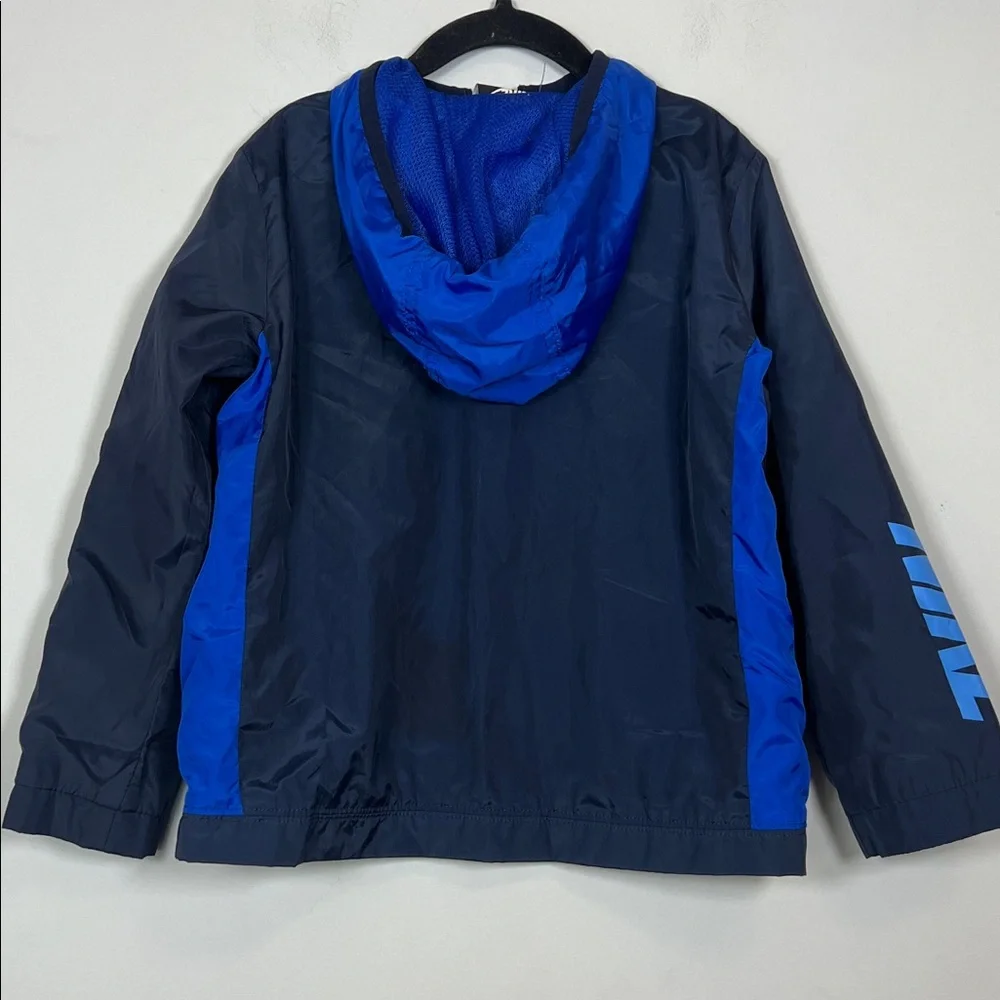 Nike Kids Navy Royal Blue‎ Pullover Hooded Windbreaker Jacket Boys 5 Lightweight